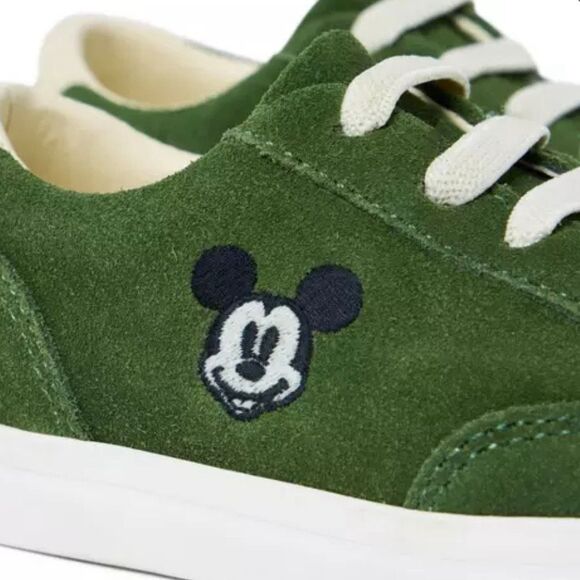 Janie and Jack x Disney, Ivy Green Disney Mickey Mouse Suede Sneaker, Youth 4 - Picture 12 of 13